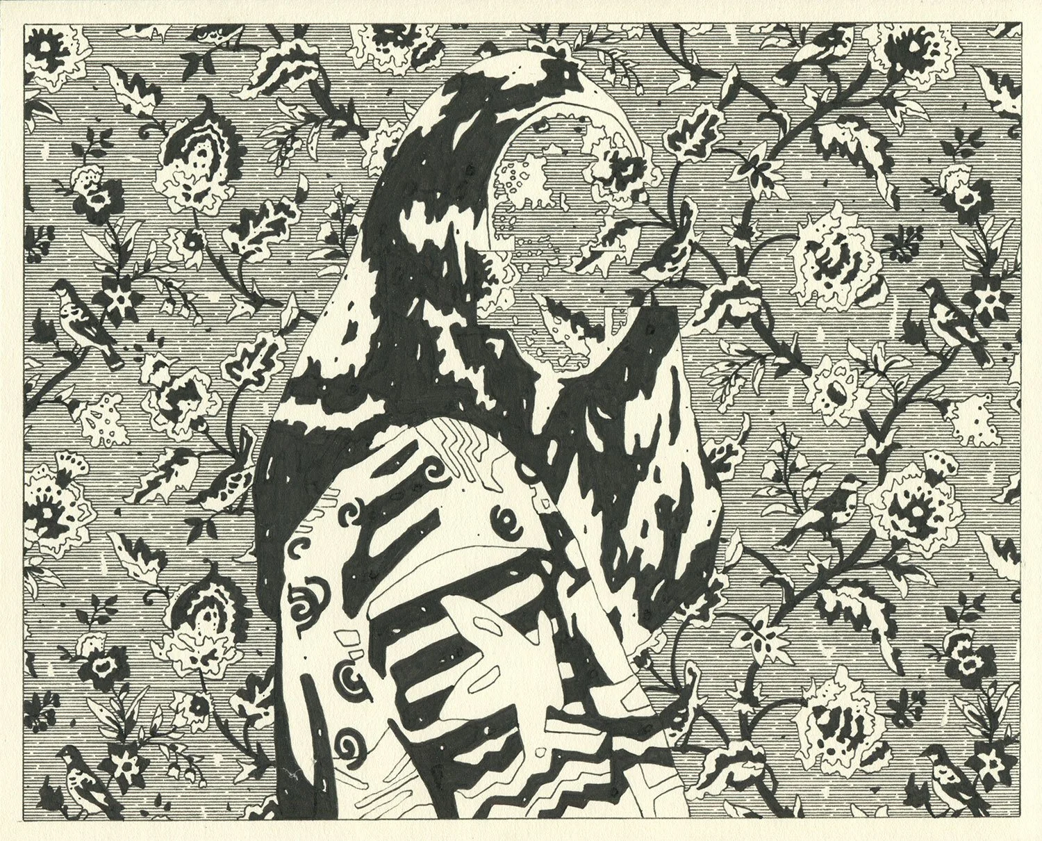  The Skeleton of Cedar Key  — permanent marker on paper, 8 x 10 inches, 2021