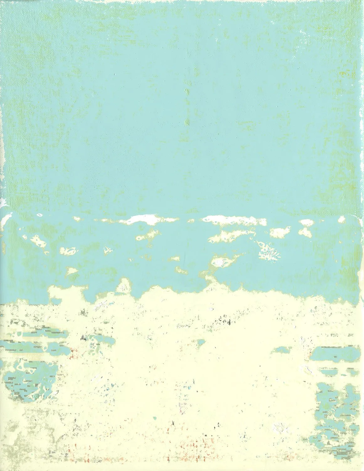  The Beach  — acrylic, pigment transfer on canvas, 13 x 10 inches, 2019
