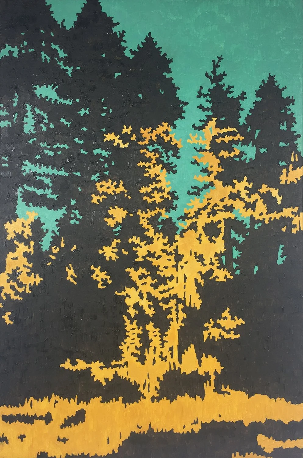  Field Recording of Cicadas  — oil on canvas, 15 x 10 inches, 2017