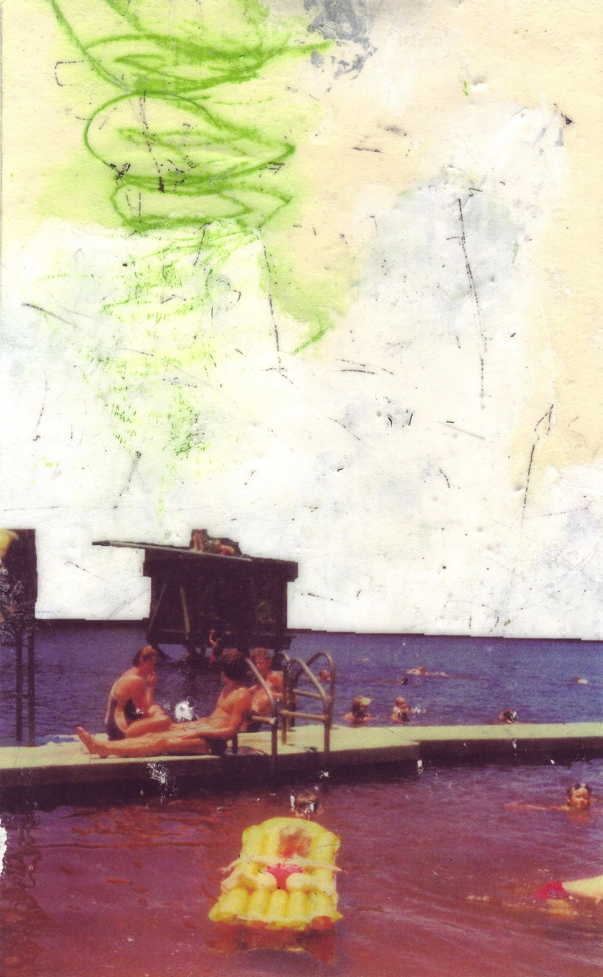  The Earth on the Back of the Giant Turtle  — graphite, permanent marker, pigment transfer on paper, 8 x 5 inches, 2007