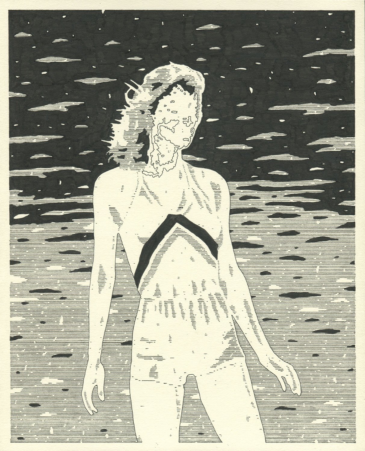  Faiyum  — permanent marker on paper, 10 x 8 inches, 2021