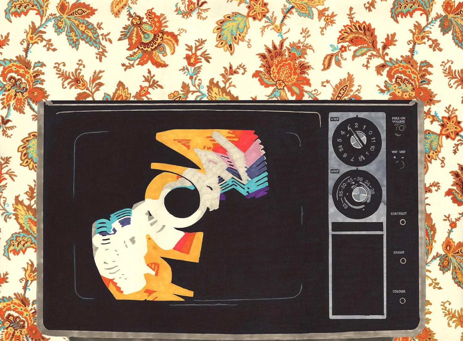  A Special Presentation  — permanent marker on paper, 23 x 30 inches, 2014
