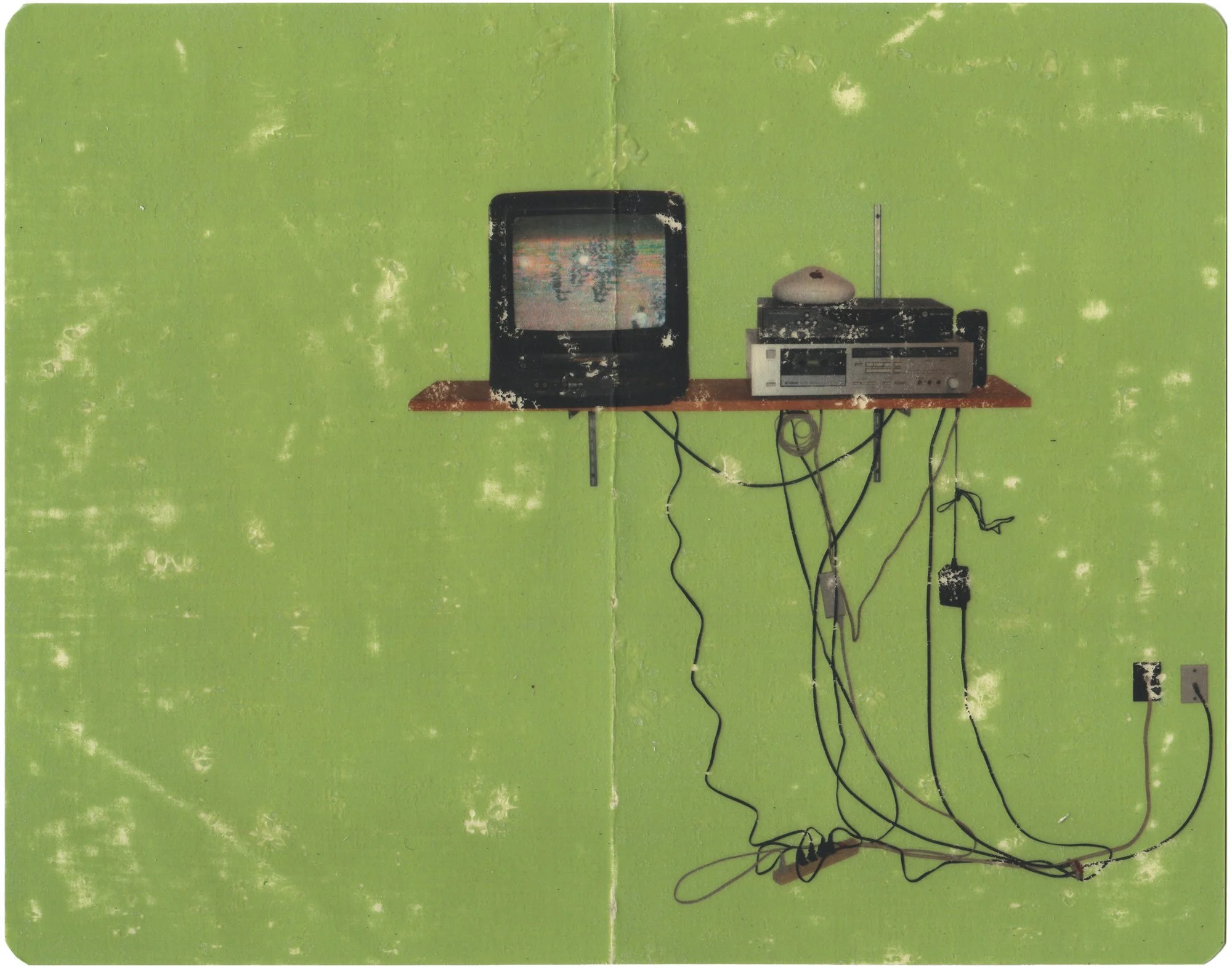  TV Shelf Study (Green Room)  — pigment transfer on paper, 8 x 10 inches, 2008