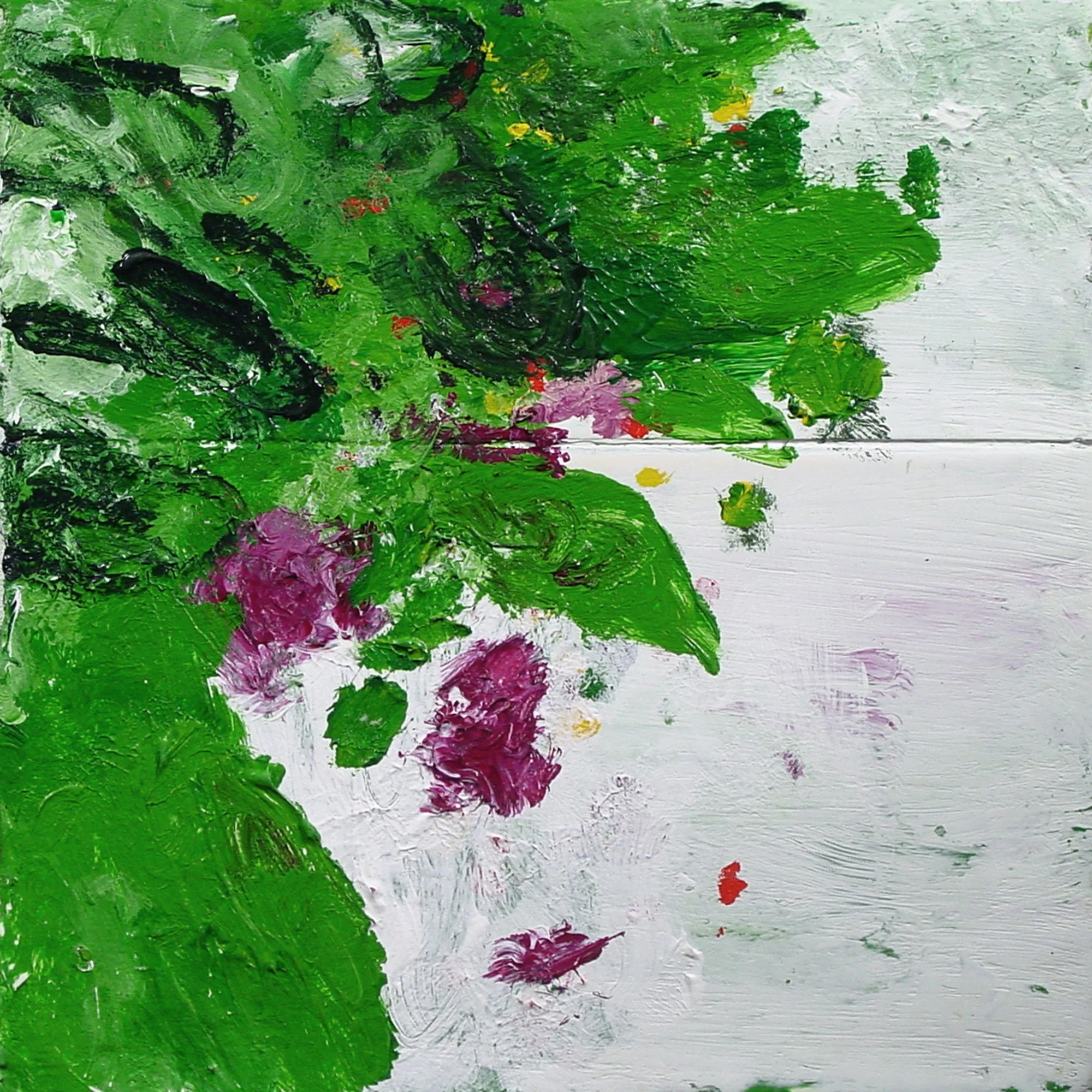  Great Sea Creatures & Punica Granatum  — acrylic on canvas, 10 x 10 inches, 2004