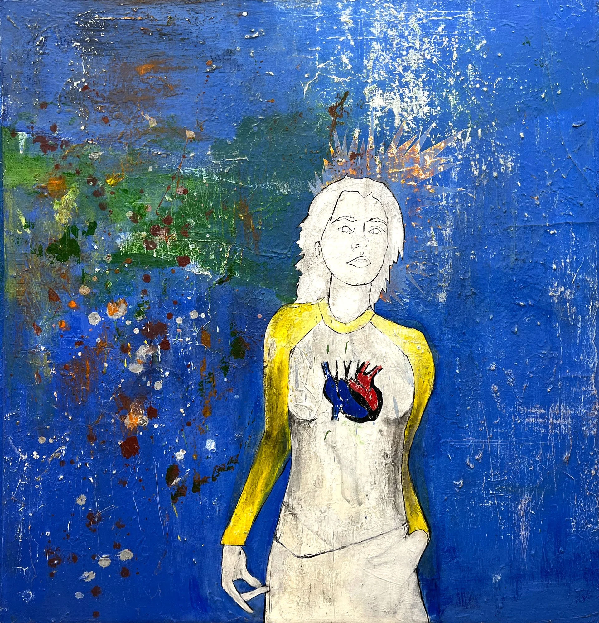  Blue Jar  — acrylic, graphite on canvas, 52 x 50 inches, 2001