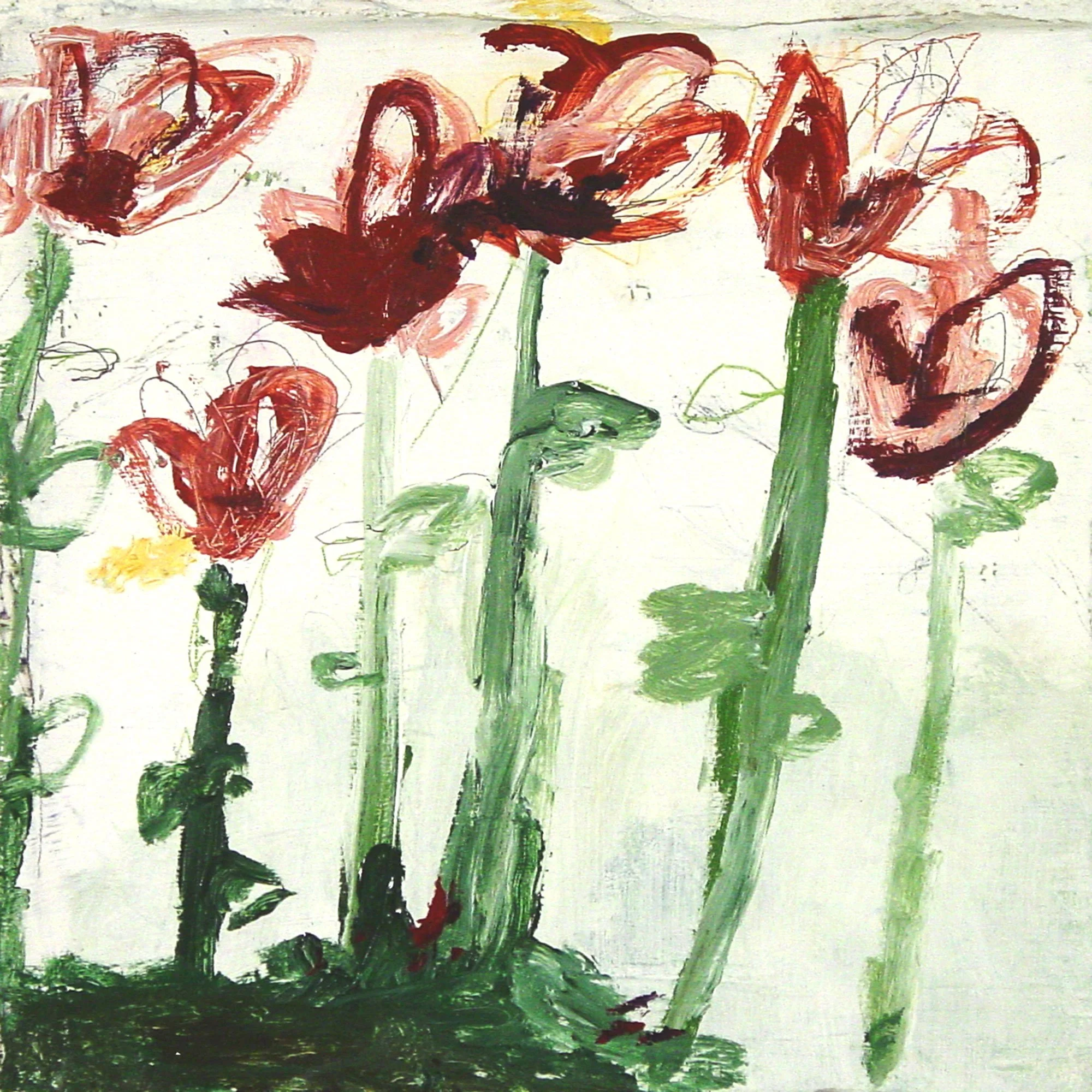  Species Compete for Limited Space and Food Resources  — acrylic on canvas, 10 x 10 inches, 2003