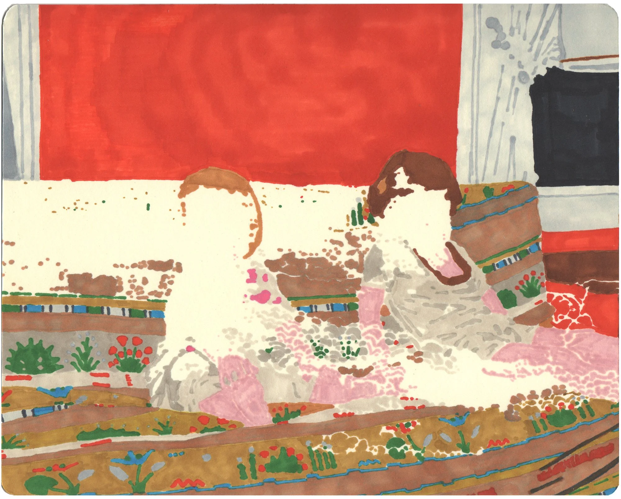 Sunset on a Wall
permanent marker on paper
8 x 10 inches
hbt09-p009
2009
$500