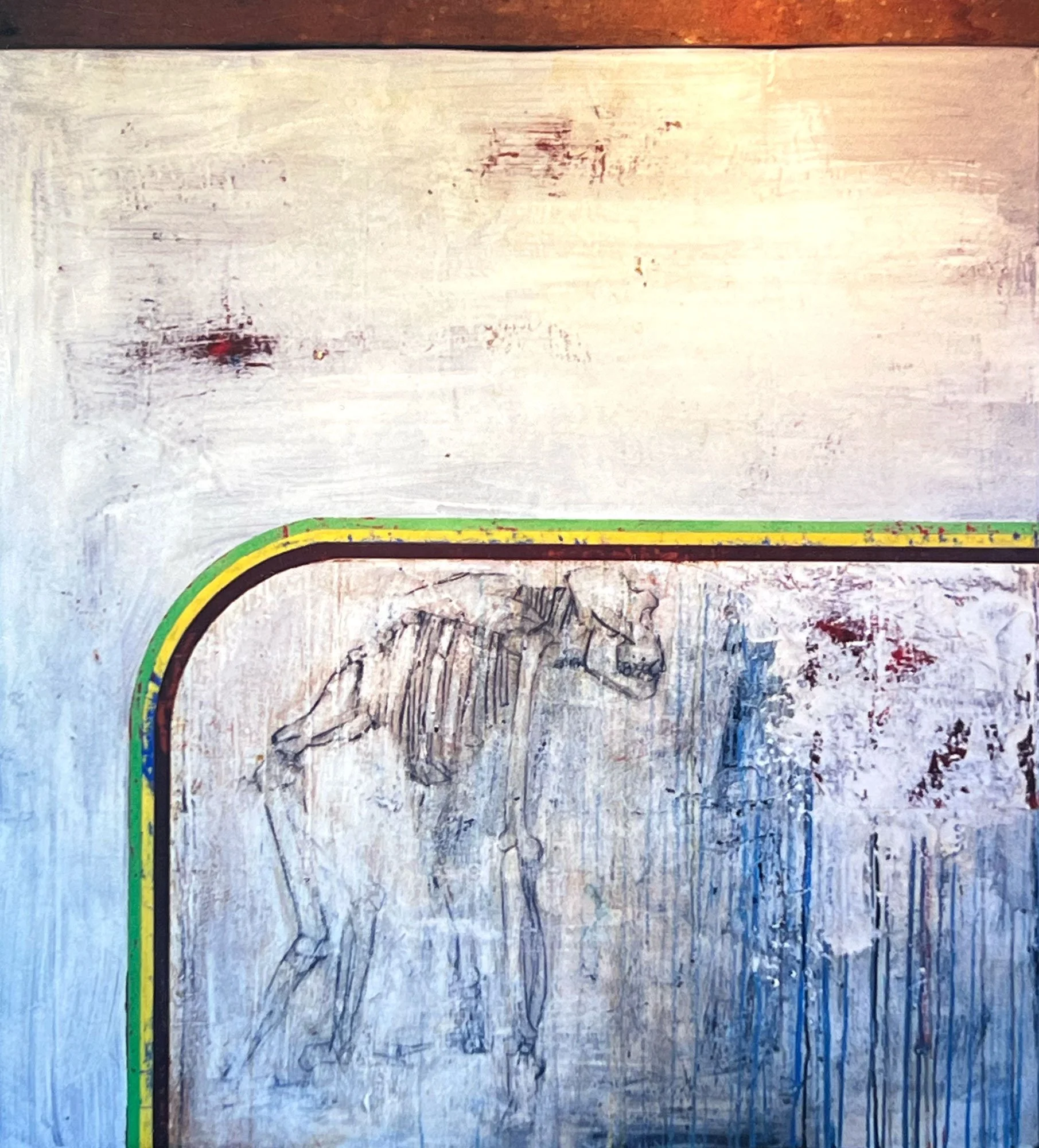  Primates  — acrylic, graphite on canvas with attached wood panel, 50 x 48 inches, 2001