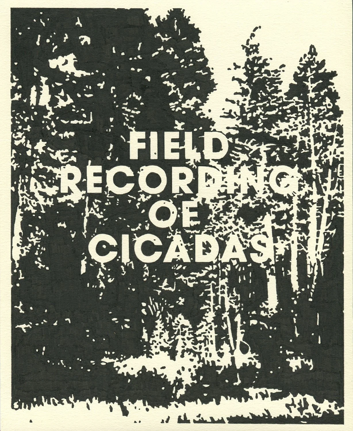  Field Recording of Cicadas  — permanent marker on paper, 10 x 8 inches, 2020