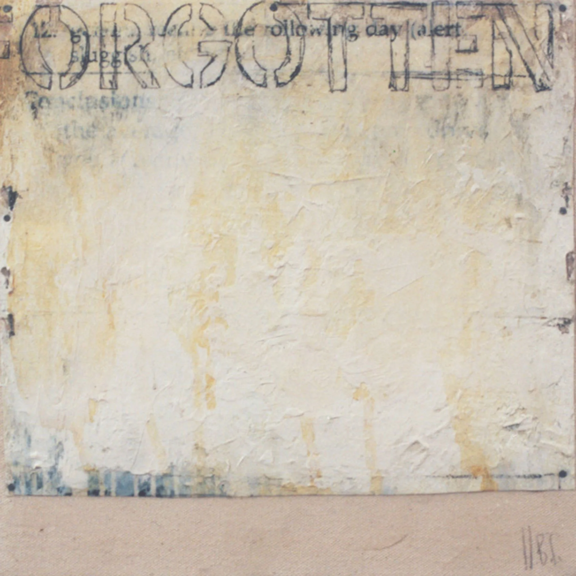  Expelled From Tomorrow  — acrylic, graphite on canvas and transparency film, 10 x 10 inches, 2000