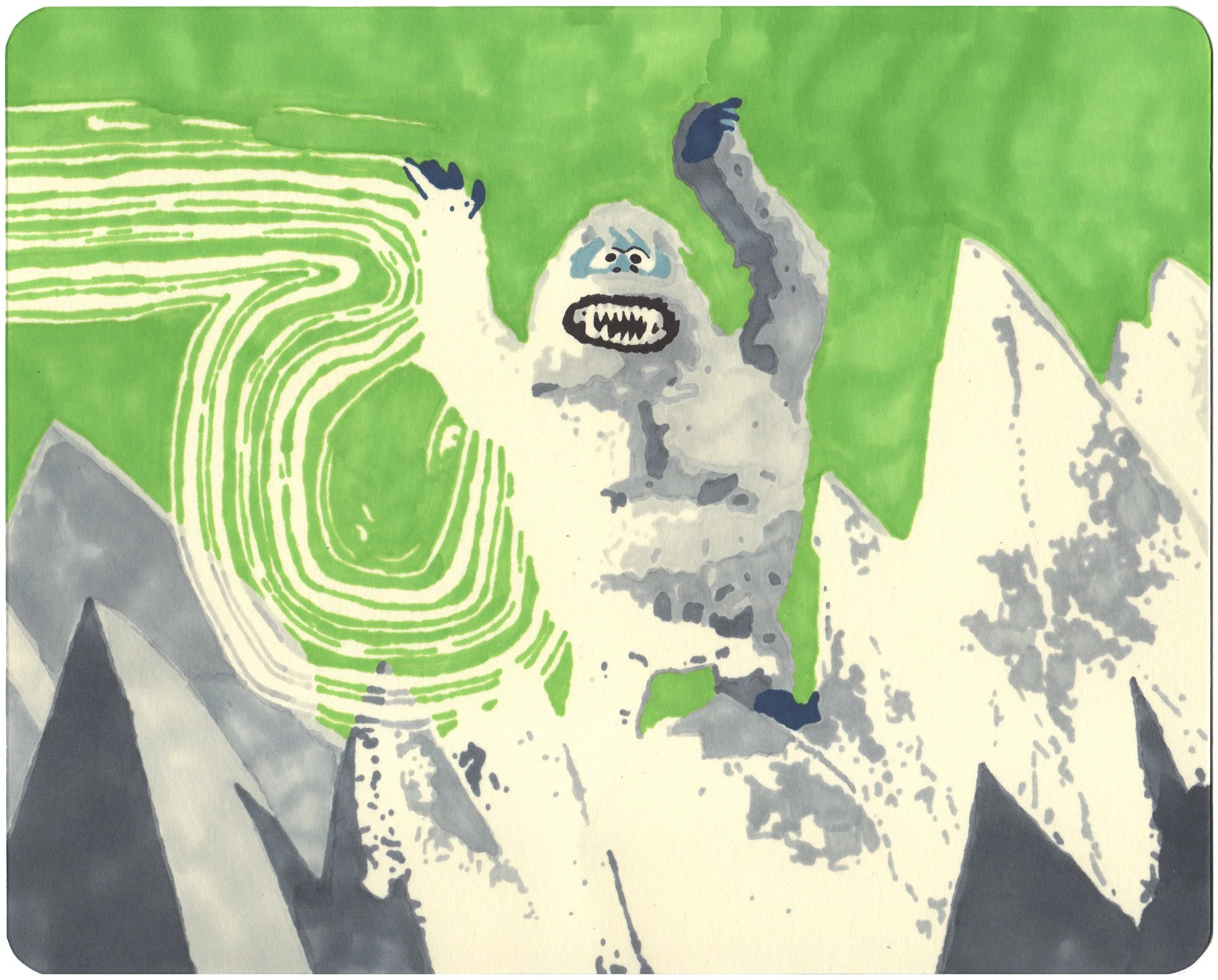  The Abominable Snow Monster of the North  — permanent marker on paper, 8 x 10 inches, 2009