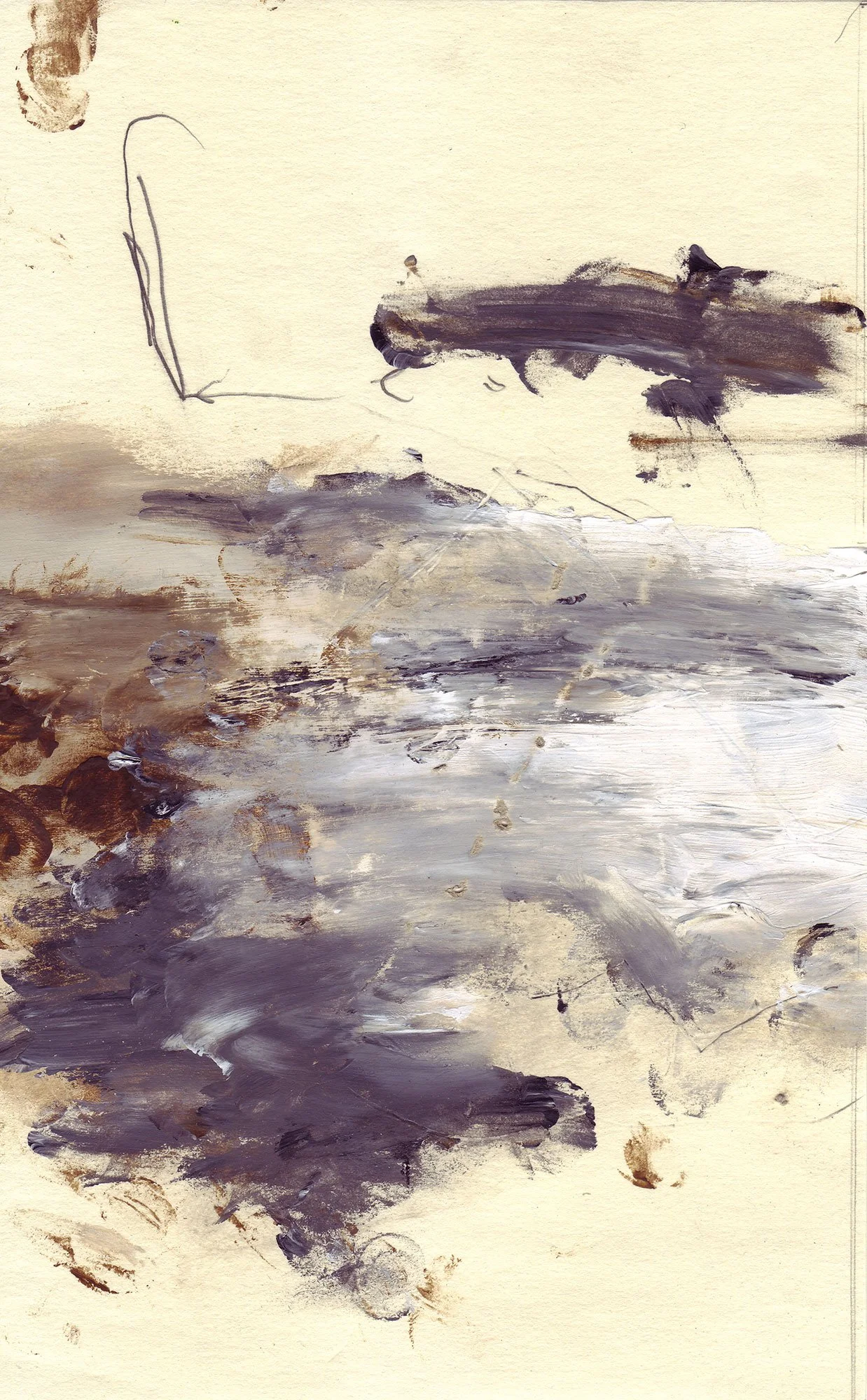  The Earth on the Back of the Giant Turtle  — acrylic, graphite on paper, 8 x 5 inches, 2007