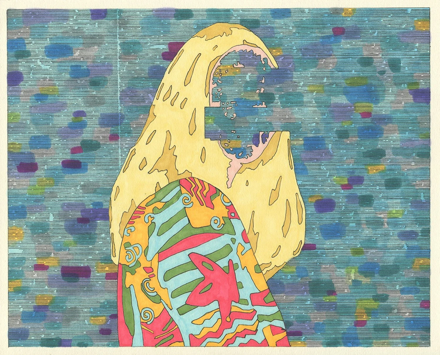  The Skeleton of Cedar Key  — permanent marker on paper, 8 x 10 inches, 2021