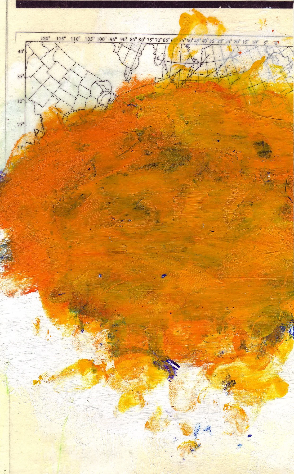  The Earth on the Back of the Giant Turtle  — acrylic, pigment transfer on paper, 8 x 5 inches, 2007
