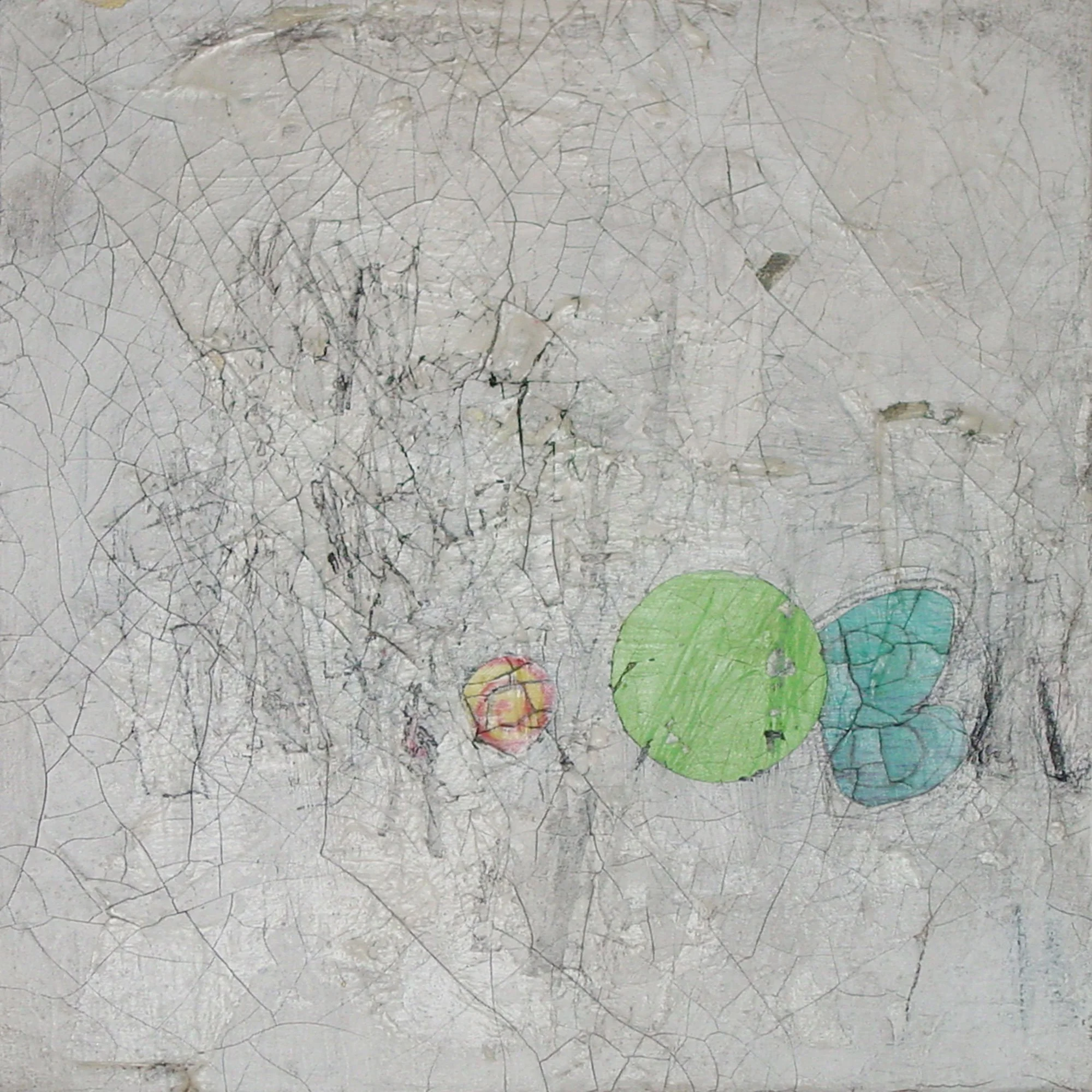  Roygbiv On the Way  — acrylic, graphite, ink jet print on canvas, 10 x 10 inches, 2001
