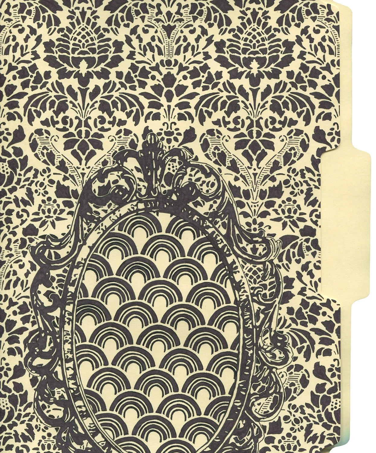  A Mirror in the Osiris Room  — permanent marker on archival folder, 11 1/2 x 9 1/2  inches, 2019