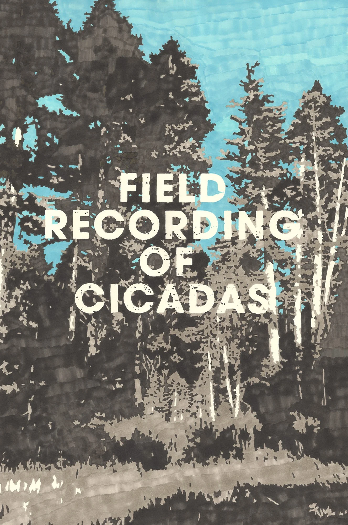  Field Recording of Cicadas  — permanent marker on paper, 30 x 20 inches, 2017