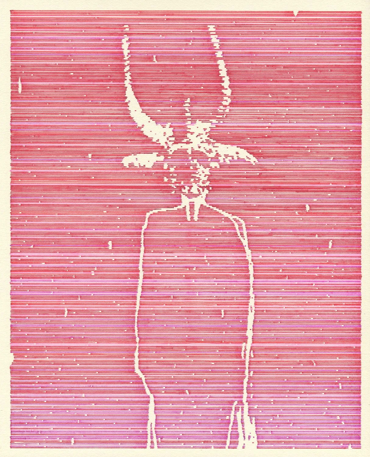  Until I Got Scared  — permanent marker on paper, 10 x 8 inches, 2021