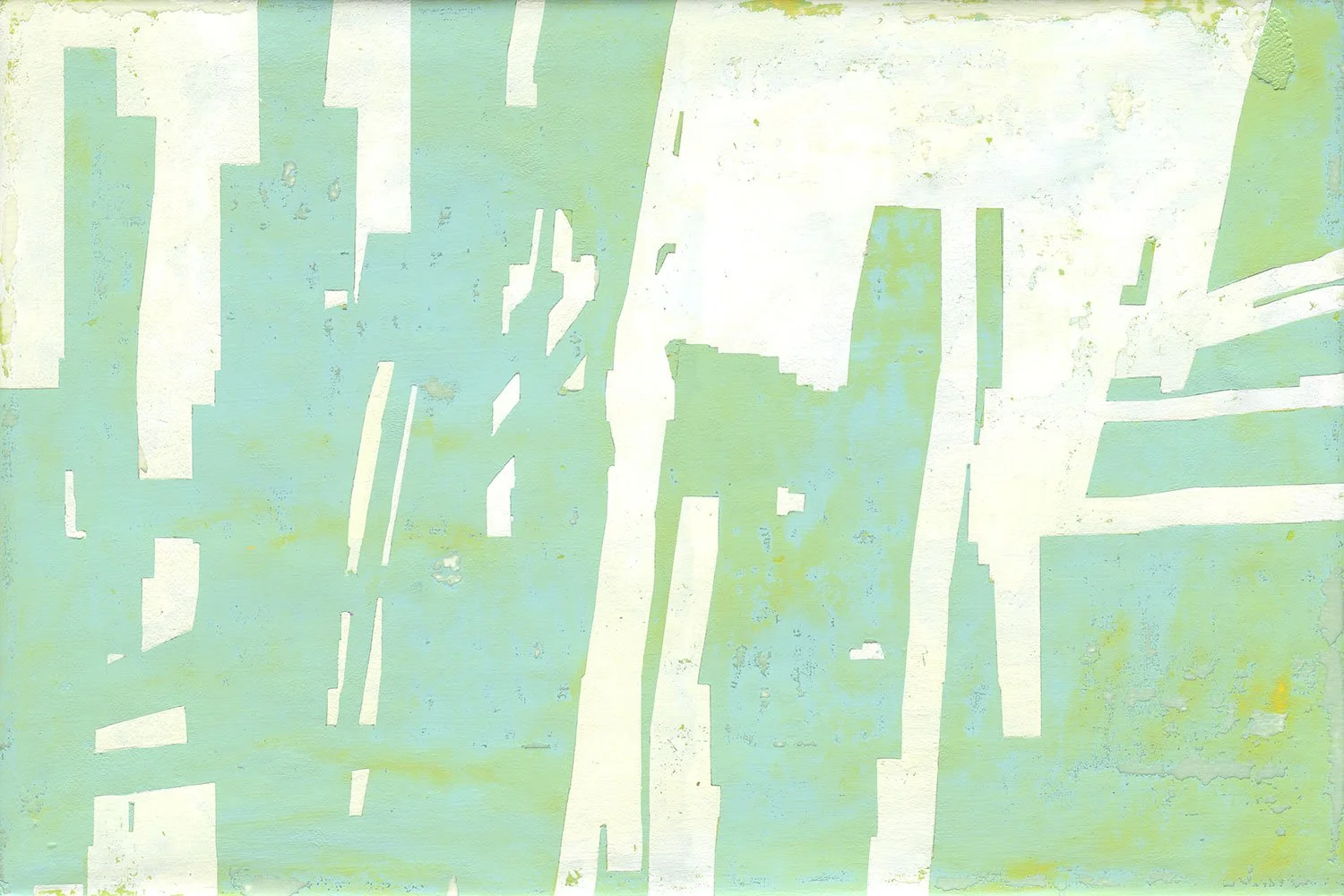  FFFFFF & 99CCCC  — acrylic on canvas, 10 x 15 inches, 2019
