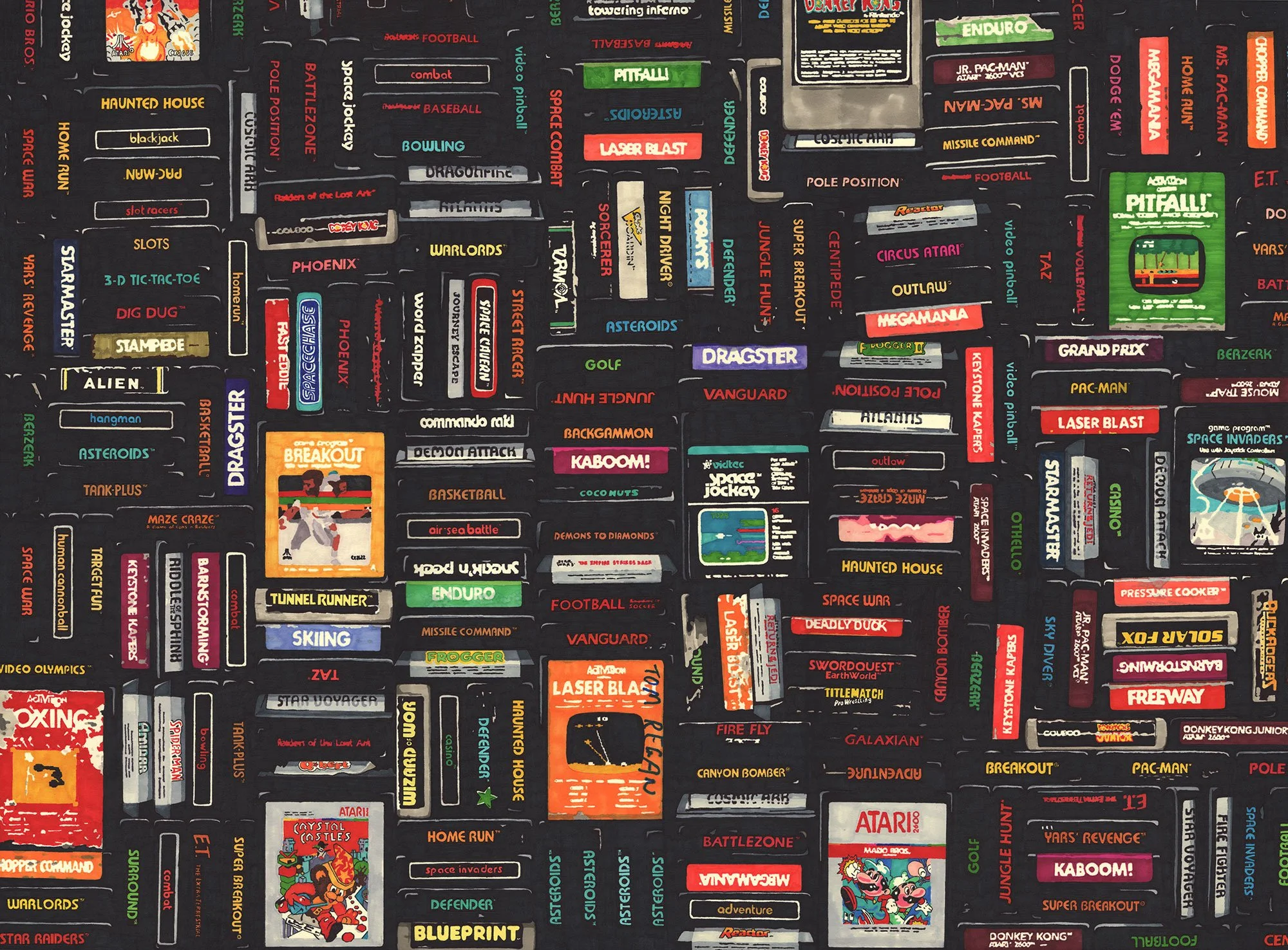  Atari  — permanent marker on paper, 23 x 30 inches, 2010