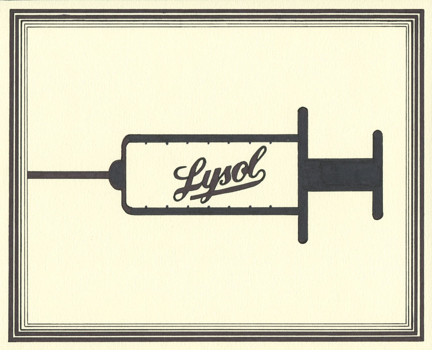  Lysol  — permanent marker on paper, 8 x 10 inches, 2020