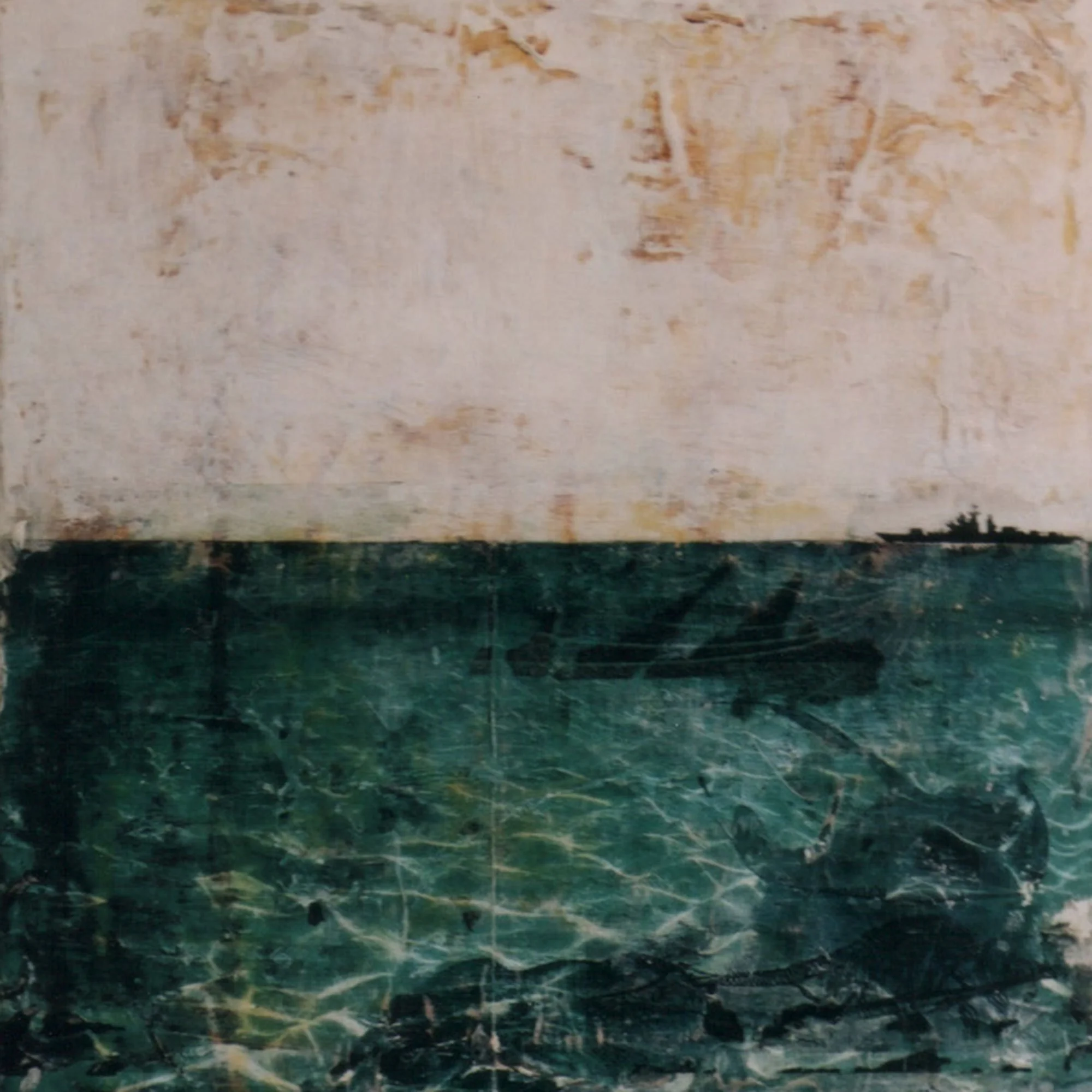  Submarine Spotter  — acrylic, pigment transfer on canvas, 10 x 10 inches, 2001
