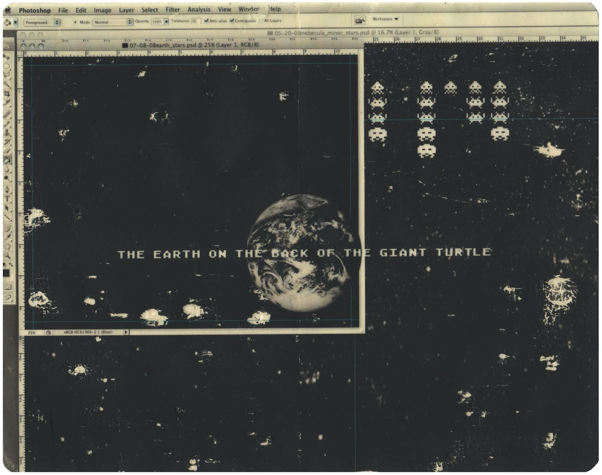  The Earth on the Back of the Giant Turtle  — pigment transfer on paper, 8 x 10 inches, 2008