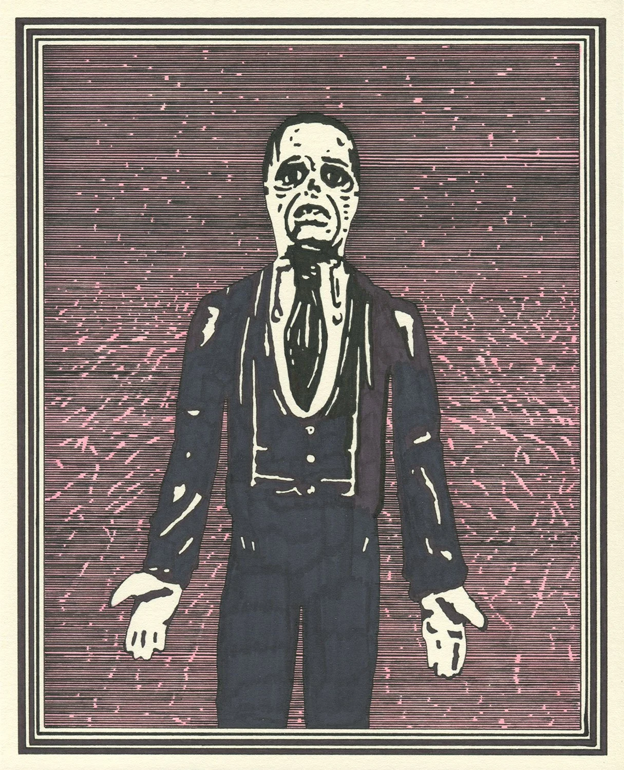  The Phantom of the Opera  — permanent marker on paper, 10 x 8 inches, 2020