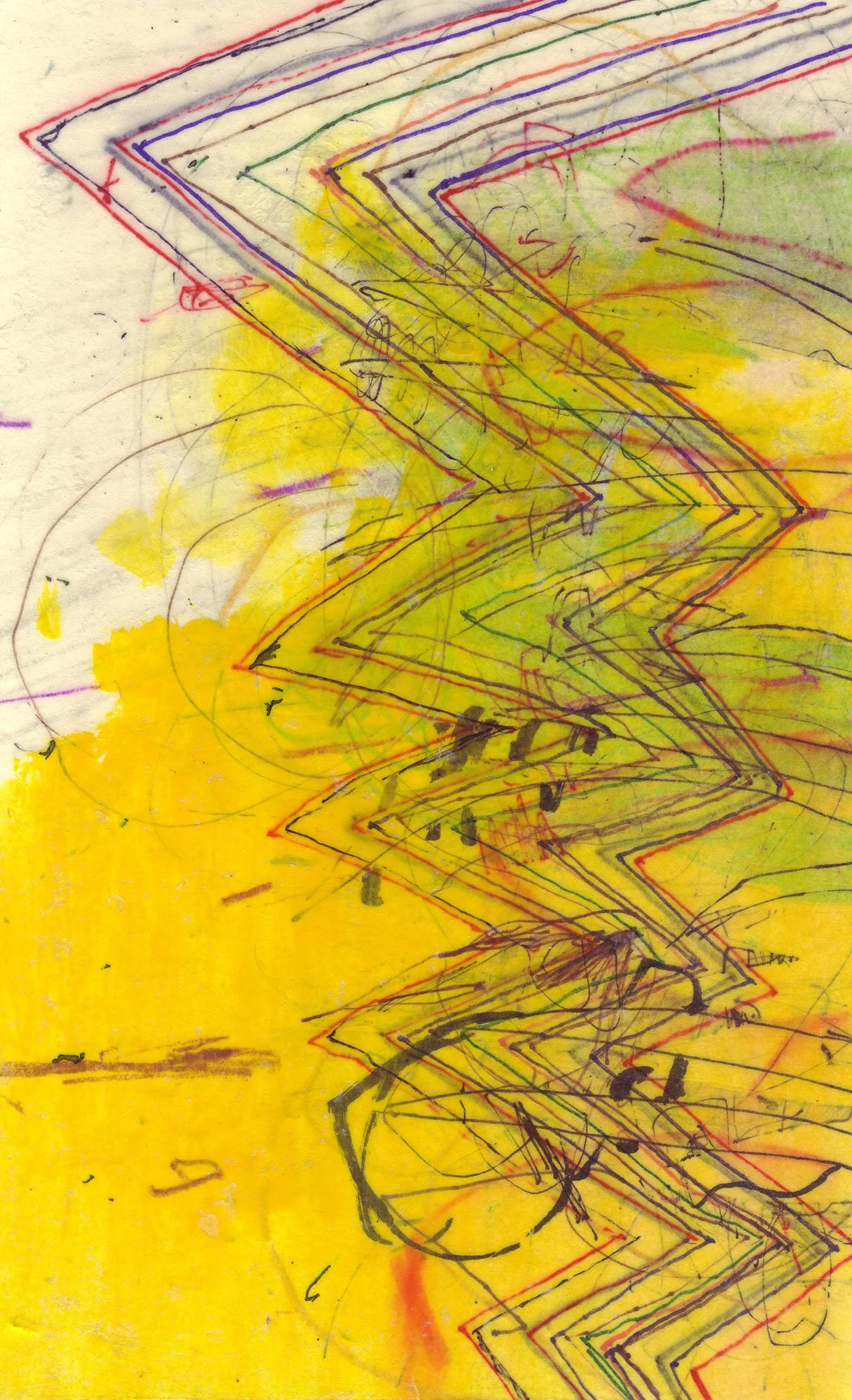  The Earth on the Back of the Giant Turtle  — permanent marker, pigment transfer on paper, 8 x 5 inches, 2007