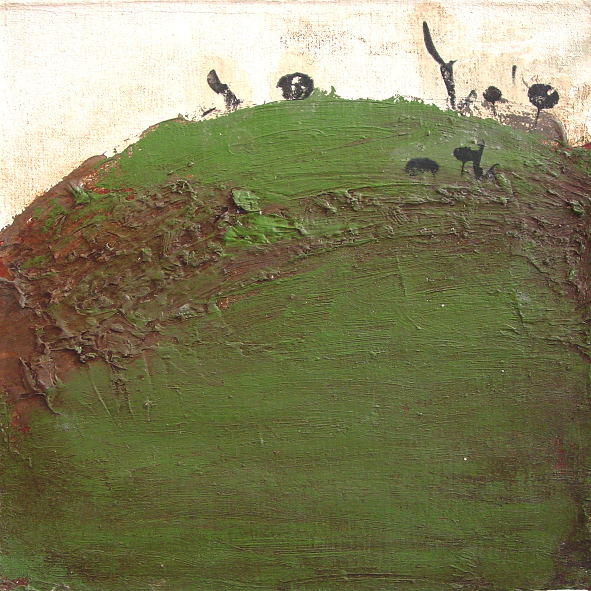  Mesozoic Era - Age of Reptiles Part I  — acrylic, pigment transfer on canvas, 10 x 10 inches, 2002