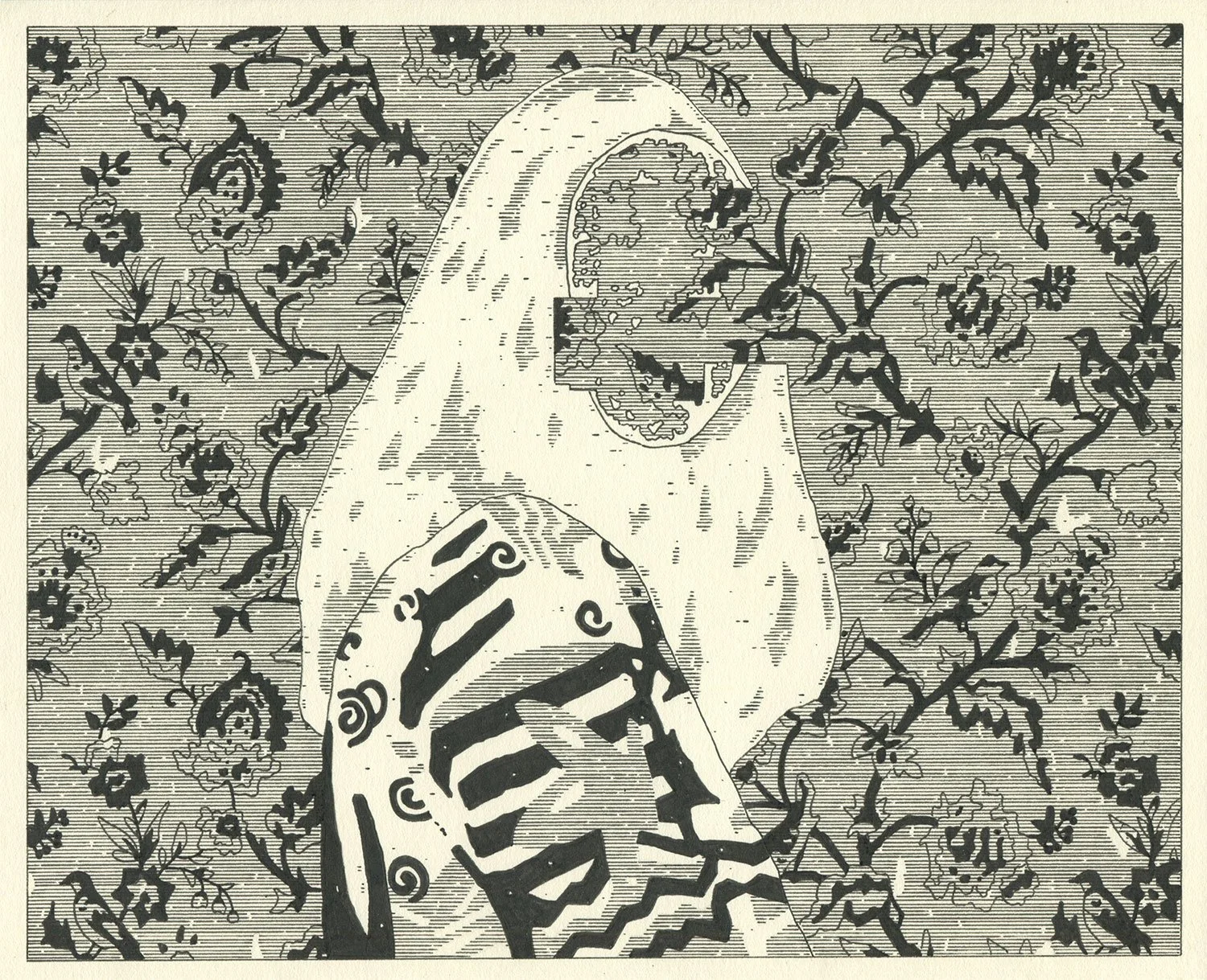  The Skeleton of Cedar Key  — permanent marker on paper, 8 x 10 inches, 2021