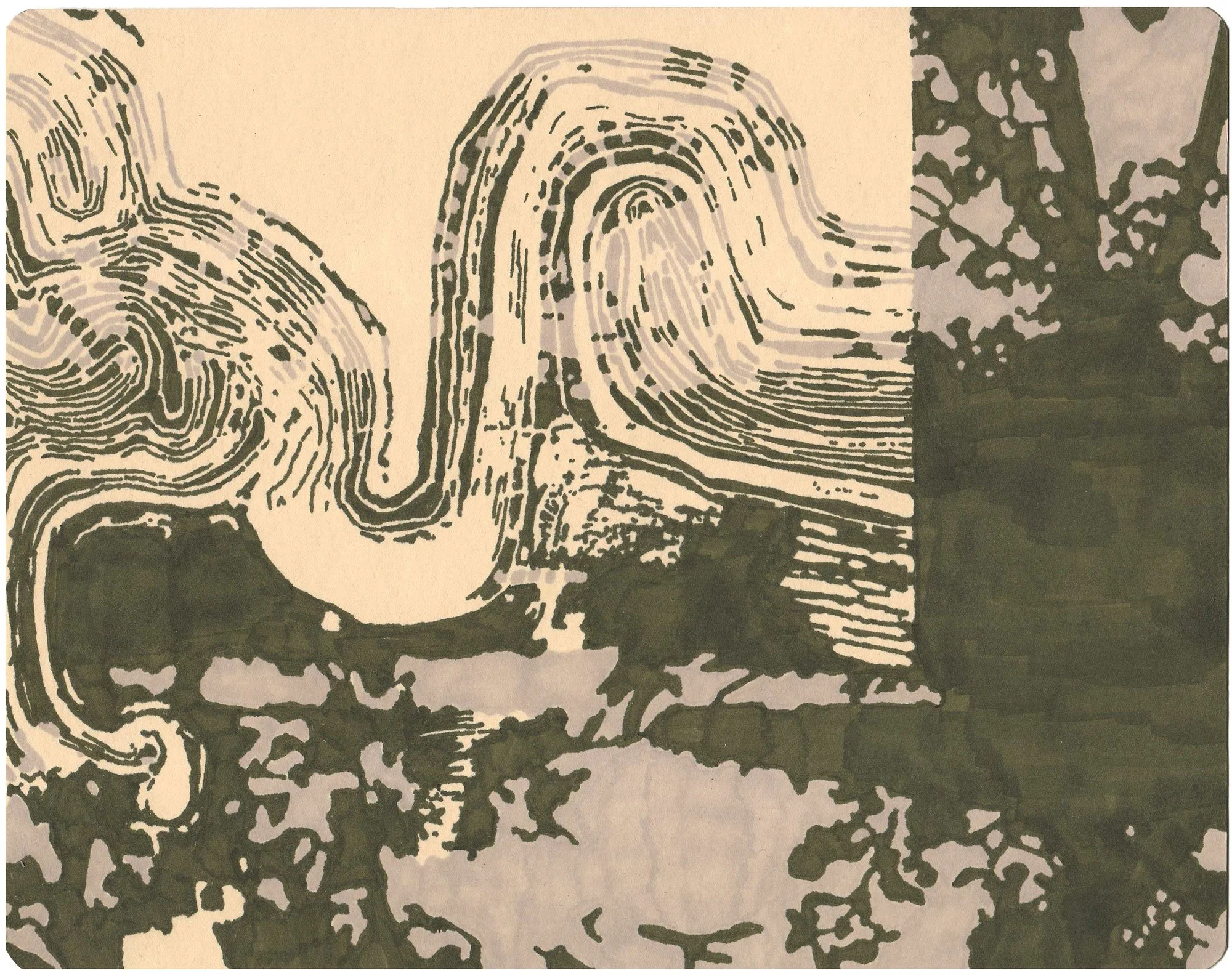  The Porch  — permanent marker on paper, 8 x 10 inches, 2009