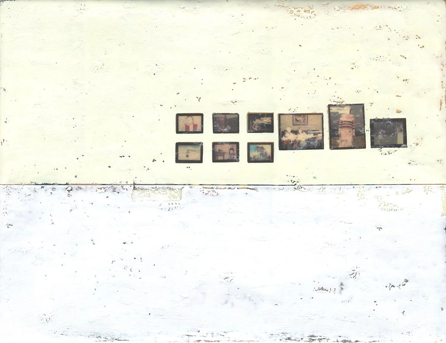  The Ghost Fleet  — acrylic, pigment transfer on canvas, 10 x 13 inches, 2019