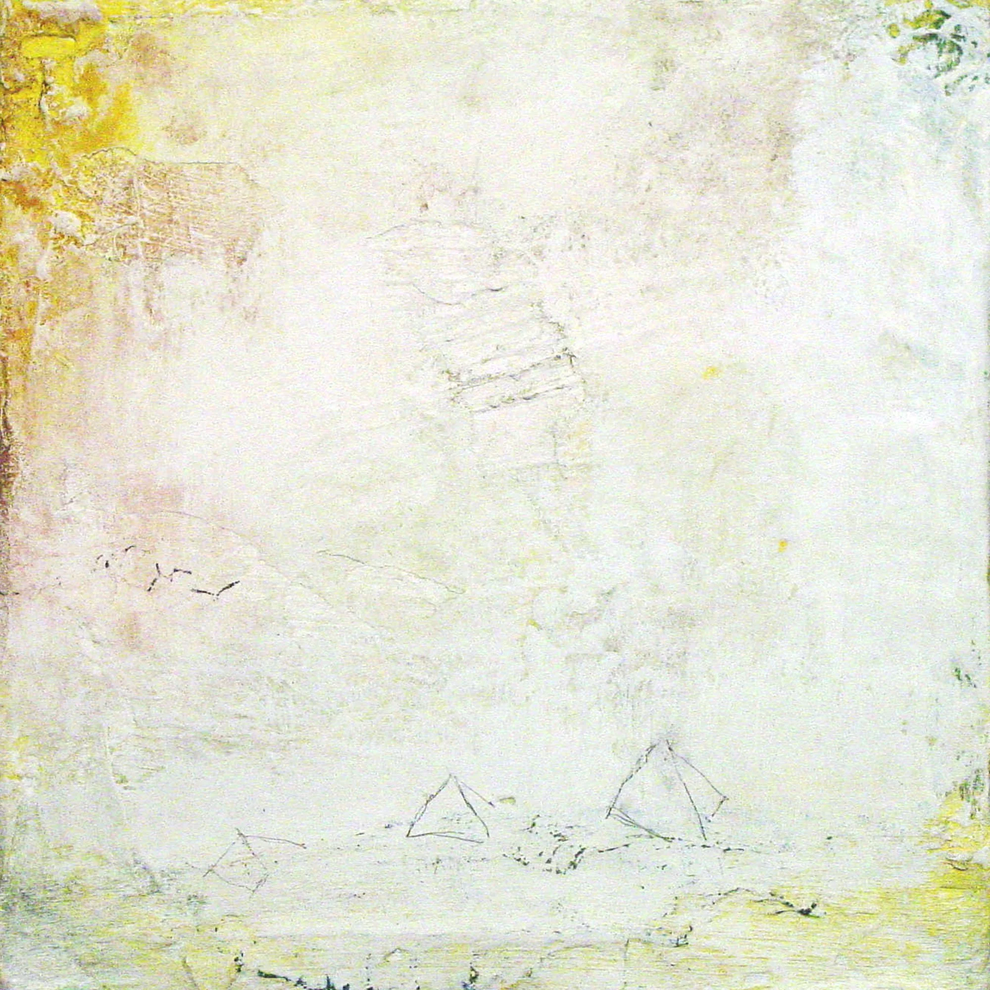  Yellow 37  — acrylic, graphite, pigment transfer on canvas, 10 x 10 inches, 2002