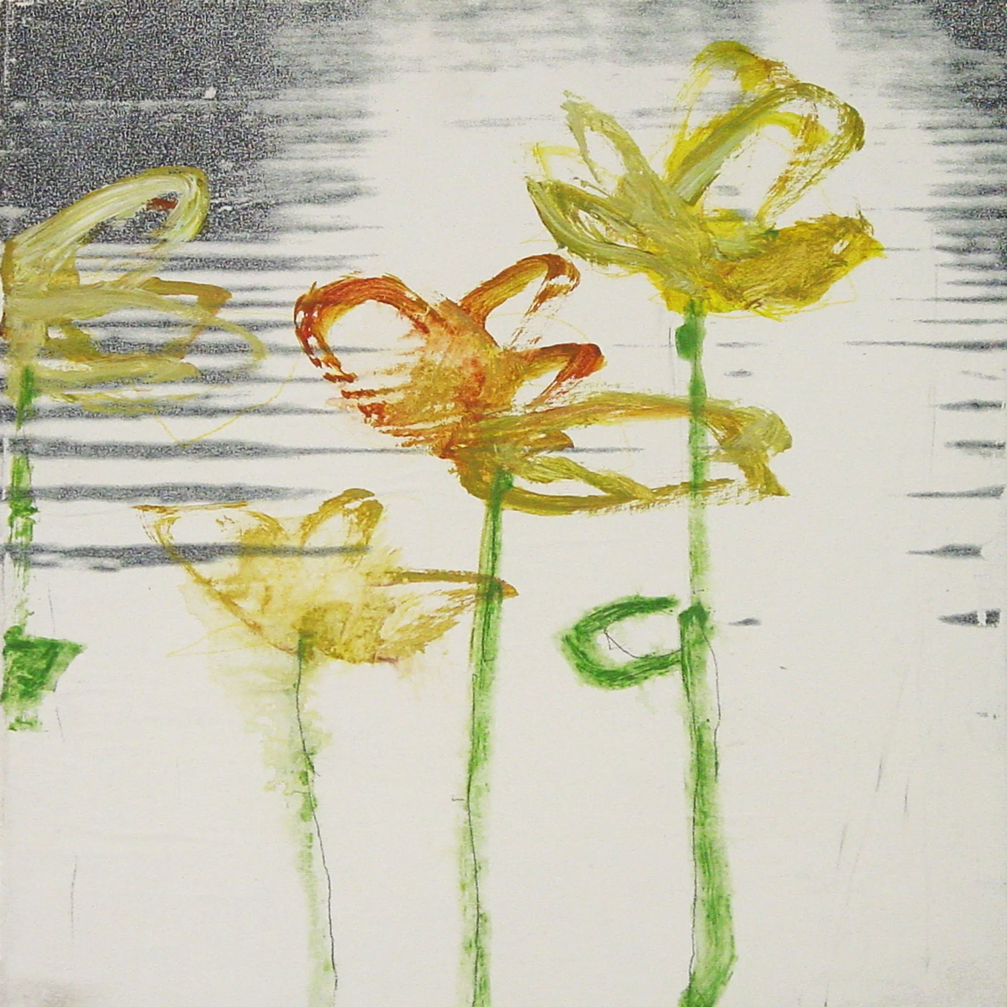  Petals and Corolla-Lobes Often Bear Guide Marks  — acrylic, pigment transfer on canvas, 10 x 10 inches, 2003
