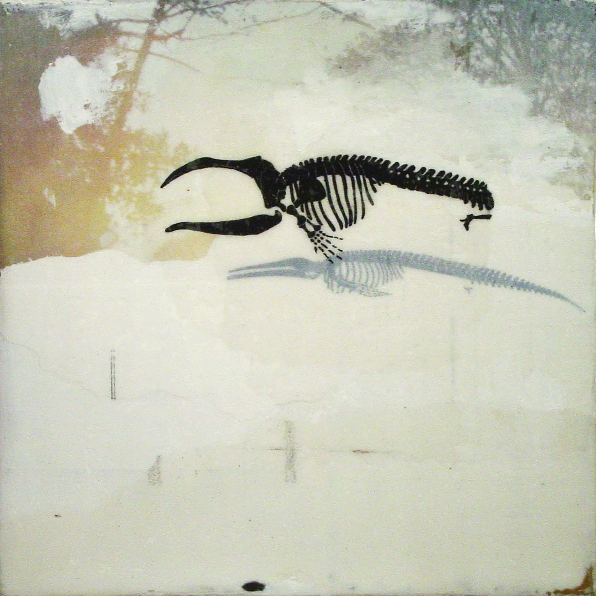  At Sea Level, the Atmosphere Presses the Earth's Surface at 14.7 Pounds Per Square Inch  — acrylic, pigment transfer on canvas, 10 x 10 inches, 2006