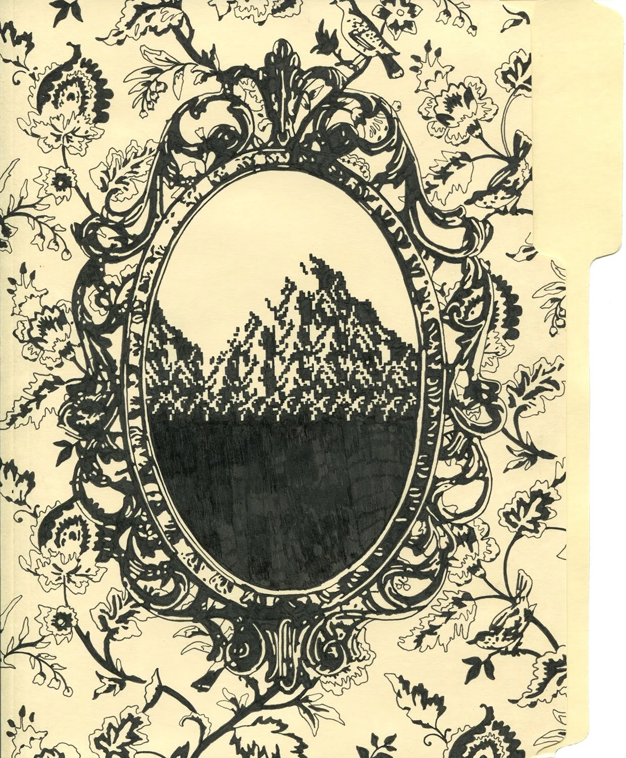  Rygar Mountain  — permanent marker on archival folder, 11 1/2 x 9 1/2  inches, 2019