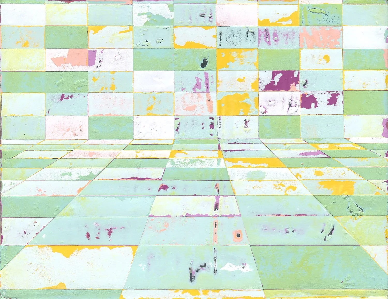  The Pink Room  — acrylic, pigment transfer on canvas, 10 x 13 inches, 2019