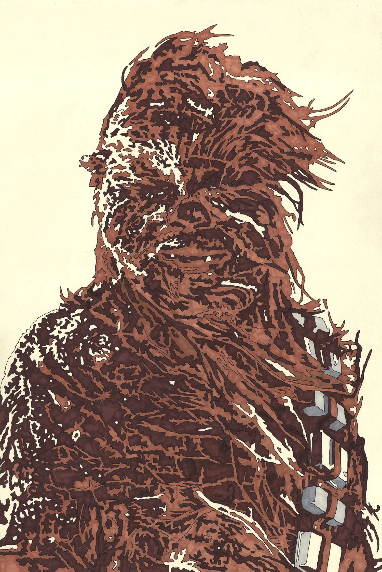  Chewbacca  — permanent marker on paper, 10 x 8 inches, 2014