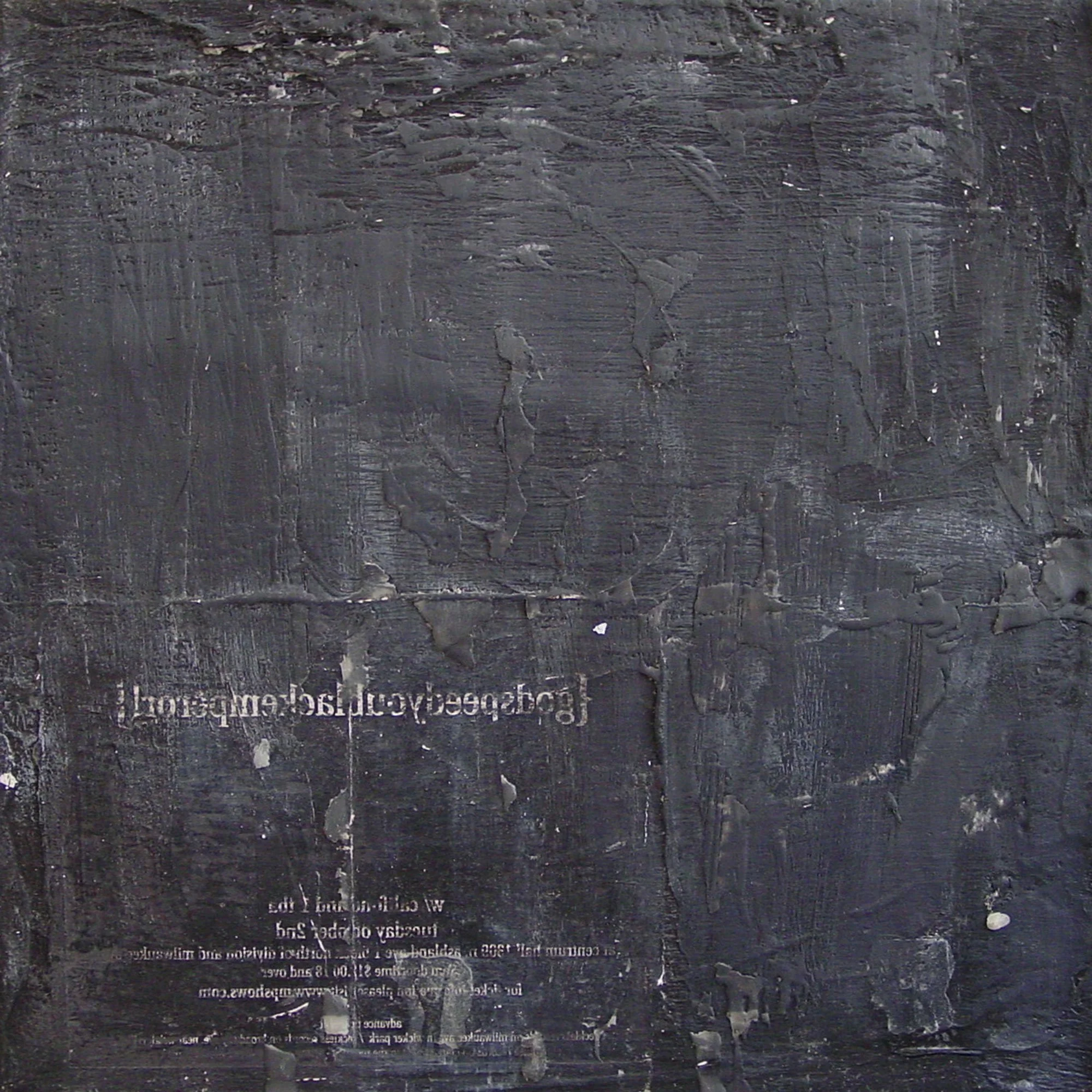 Monolith  — acrylic, encaustic, pigment transfer on canvas, 10 x 10 inches, 2001
