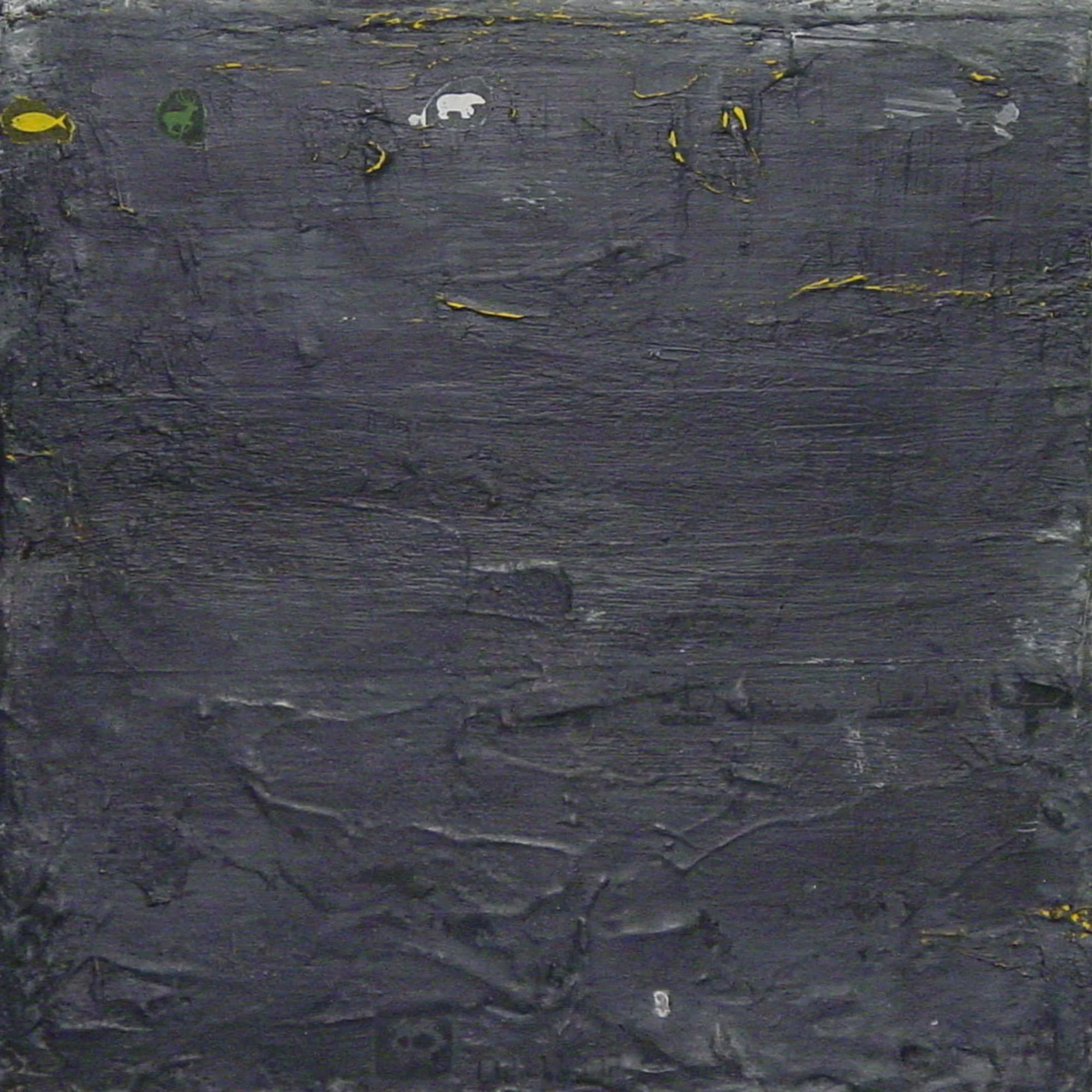  Nature Trail Monorail  — acrylic, pigment transfer on canvas, 10 x 10 inches, 2002