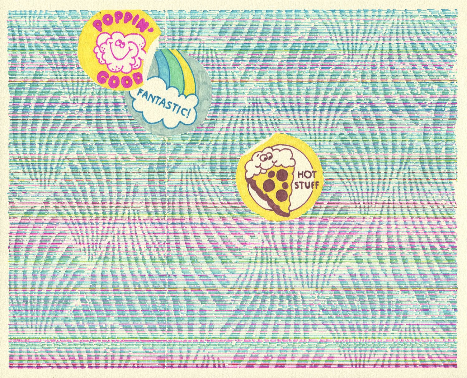  Stickers  — permanent marker on paper, 8 x 10 inches, 2021
