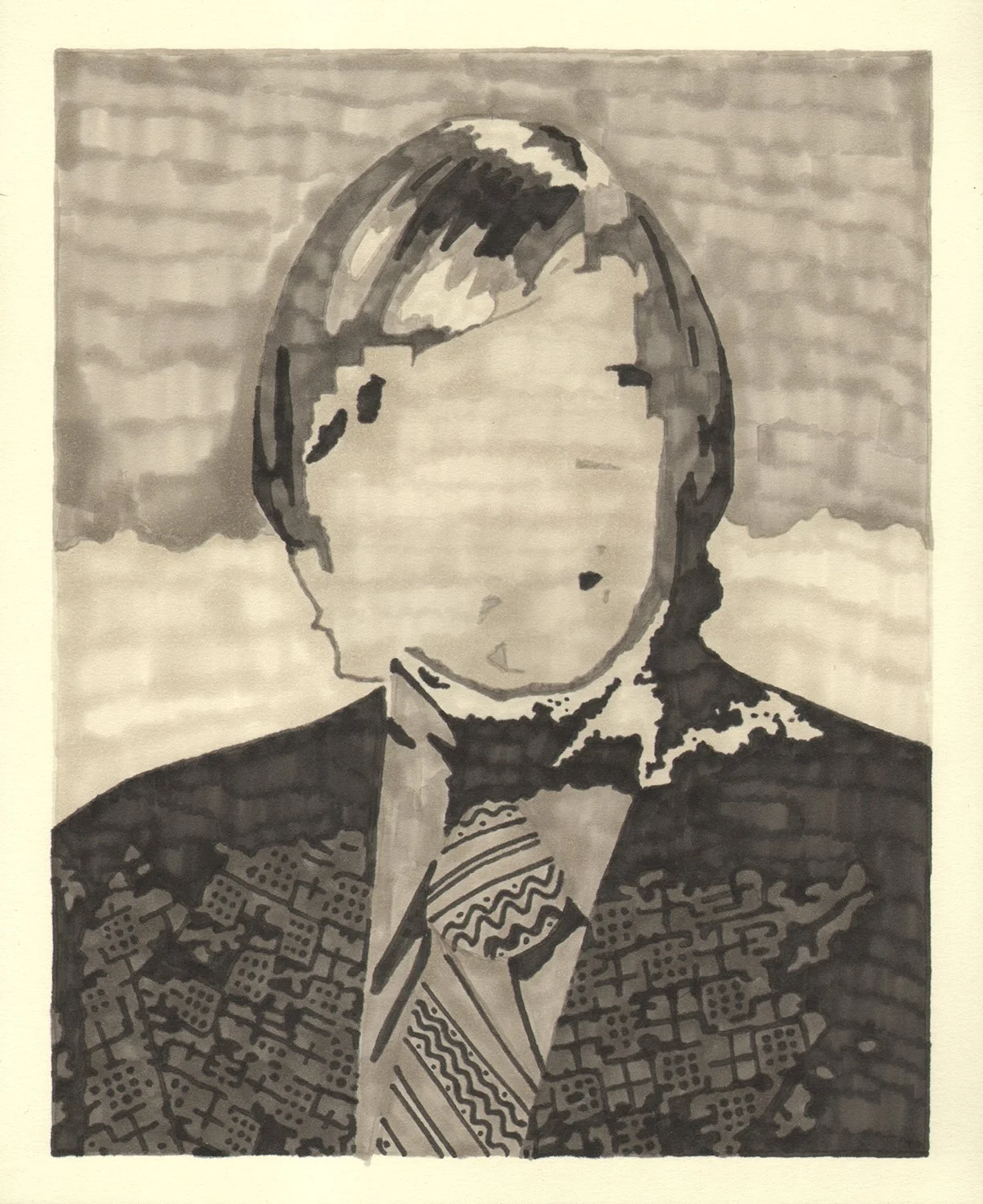  Unretouched Proof  — permanent marker on paper, 10 x 8 inches, 2013