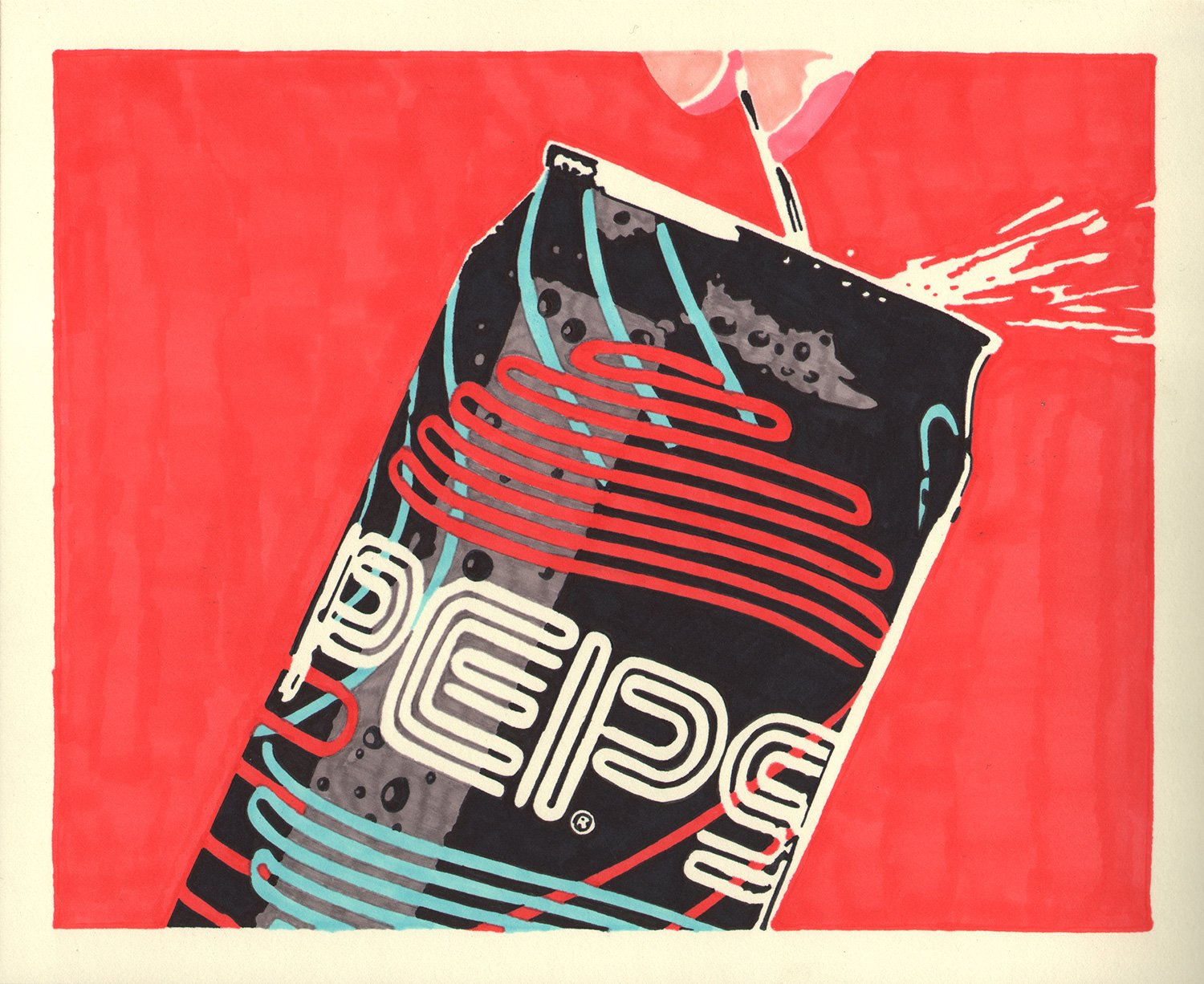  Pepsi  — permanent marker on paper, 8 x 10 inches, 2014