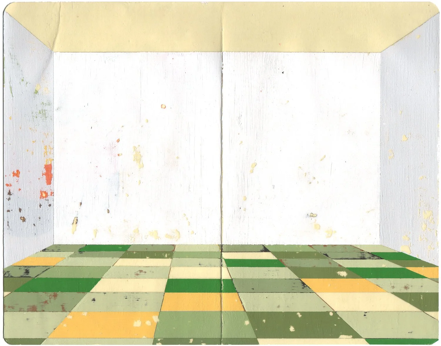  Summer House  — acrylic, pigment transfer on paper, 8 x 10 inches, 2008