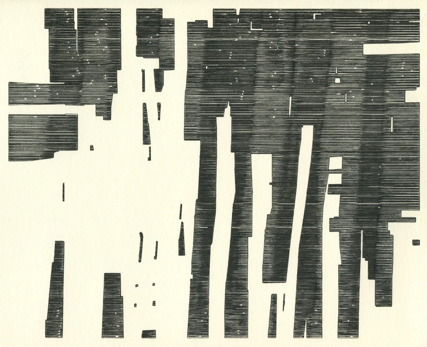  FFFFCC & 333333  — permanent marker on paper, 8 x 10 inches, 2020