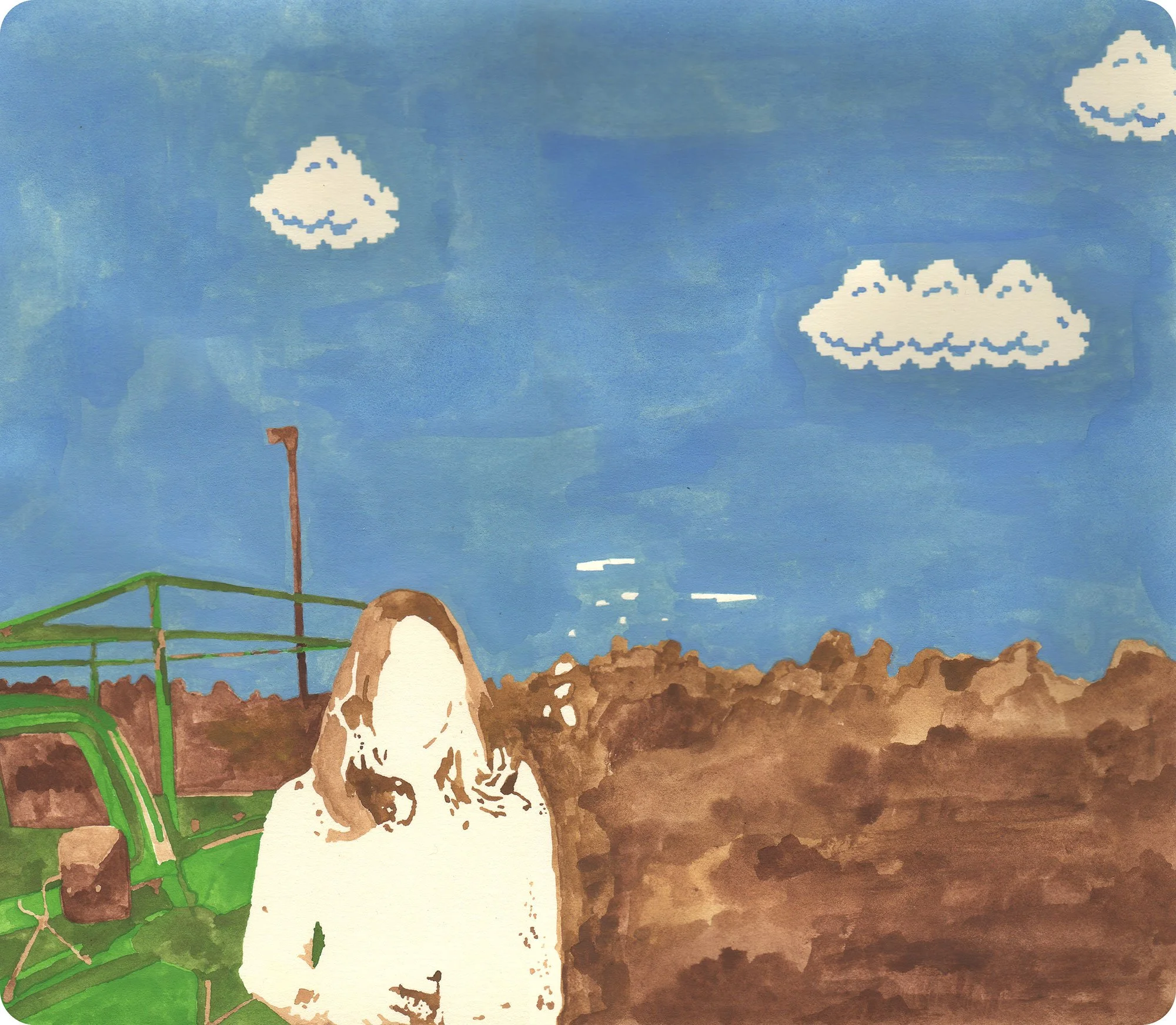  Heartbeat  — acrylic on paper, 8 x 10 inches, 2009