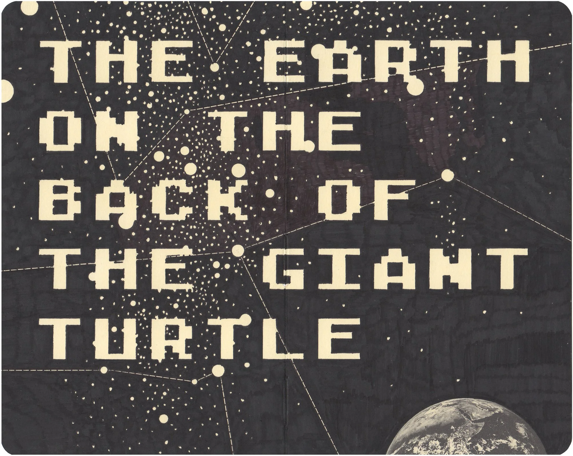  The Earth on the Back of the Giant Turtle  — ink jet, permanent marker, on paper, 8 x 10 inches, 2008