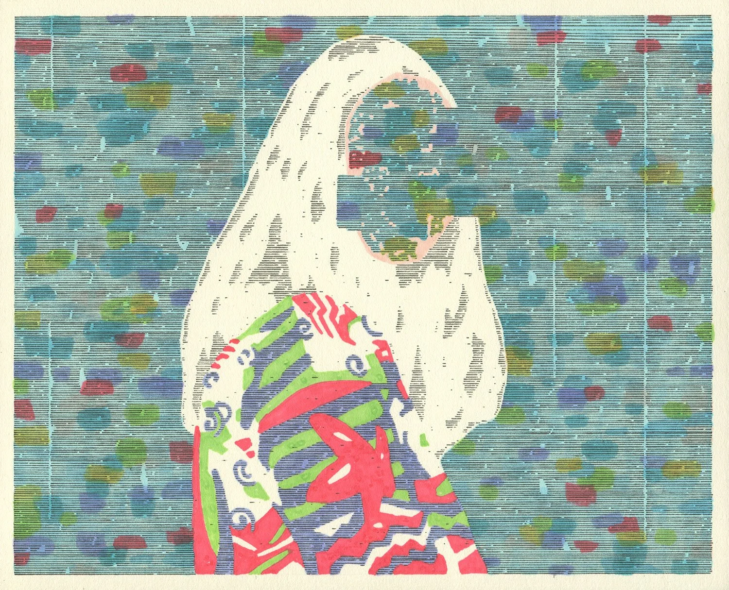  The Skeleton of Cedar Key  — permanent marker on paper, 8 x 10 inches, 2021