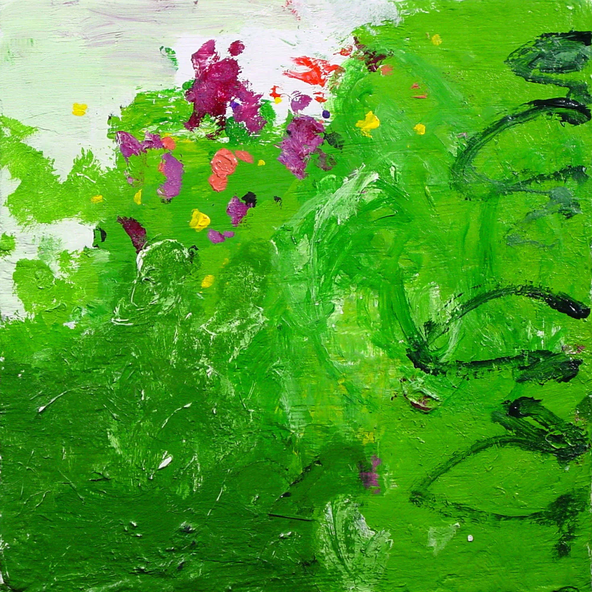  Great Sea Creatures & Punica Granatum  — acrylic on canvas, 10 x 10 inches, 2004
